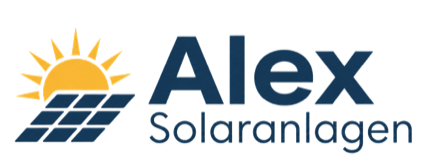 Logo von Alex Solaranlagen: eine Sonne über einem Solarmodul